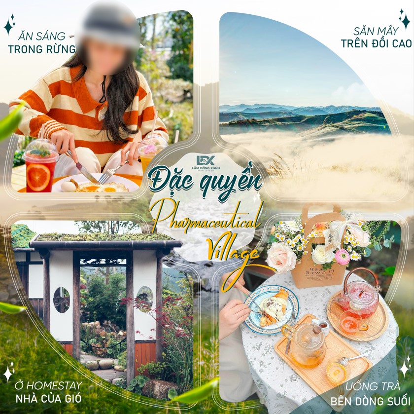 Real estate social media facebook post design template social media du lịch, poster bất động sản săn mây trên đồi